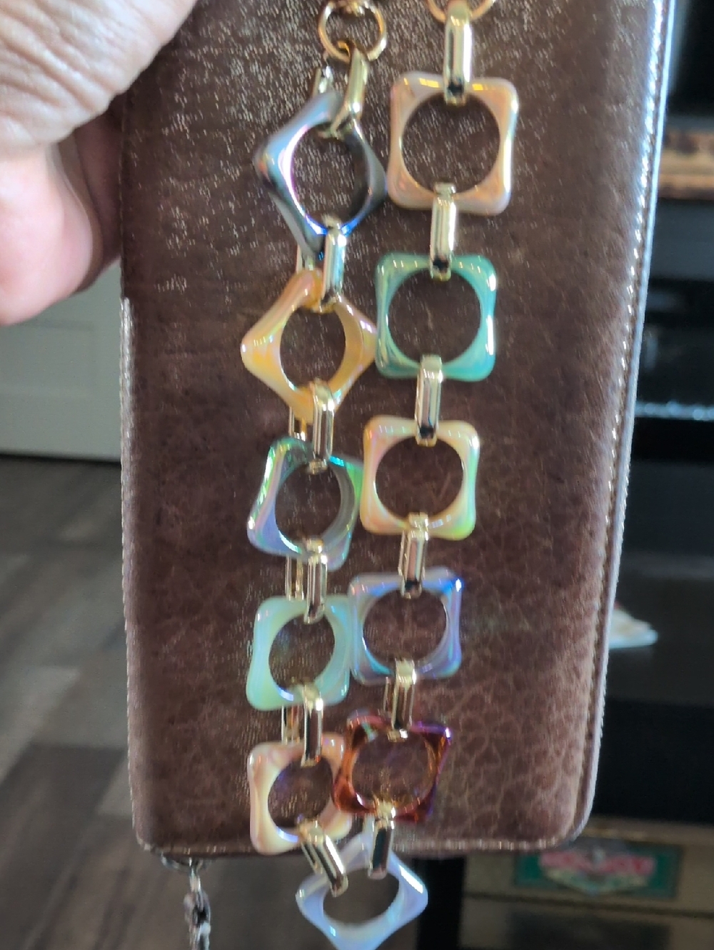 Iridescent Multi-Color Chain Strap Extender Or Bag Charm